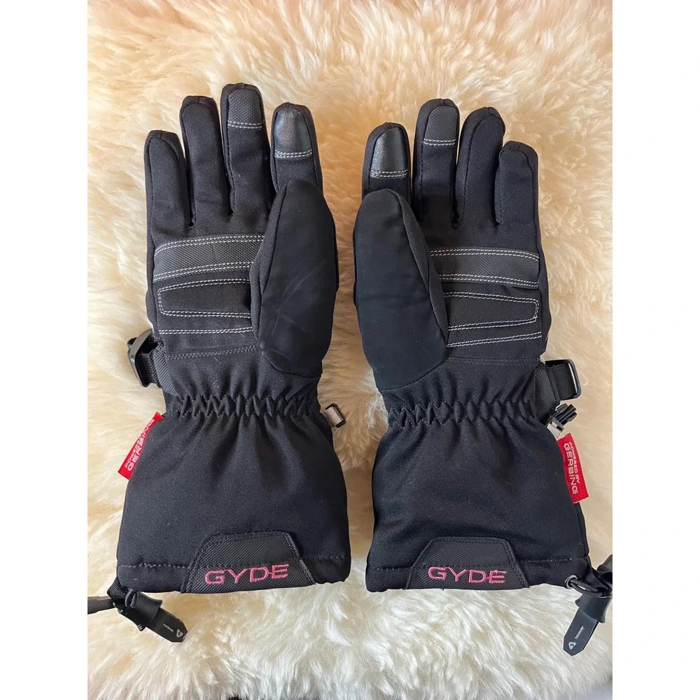Gyde by Gerbing Women Black Heated‎ Snow Gloves Winter Ski Snowboard Gauntlet XS